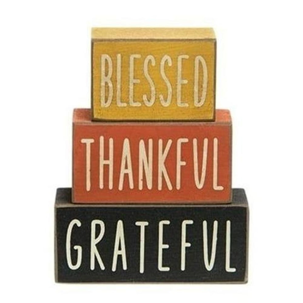 Gifts Blessed Thankful Grateful Stacked Blocks